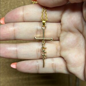 Gold Cross Pendant Necklace